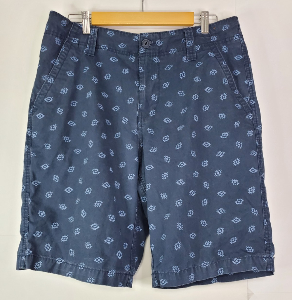 Roebuck & co cargo shorts mens size 34 flat front Chino 100% Cotton Aztec